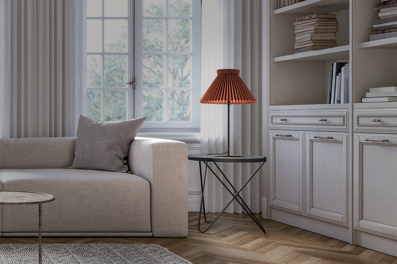 Leklint334t Tablelamp Lampshade1 19Cm Paper Chokolate Lifestyle